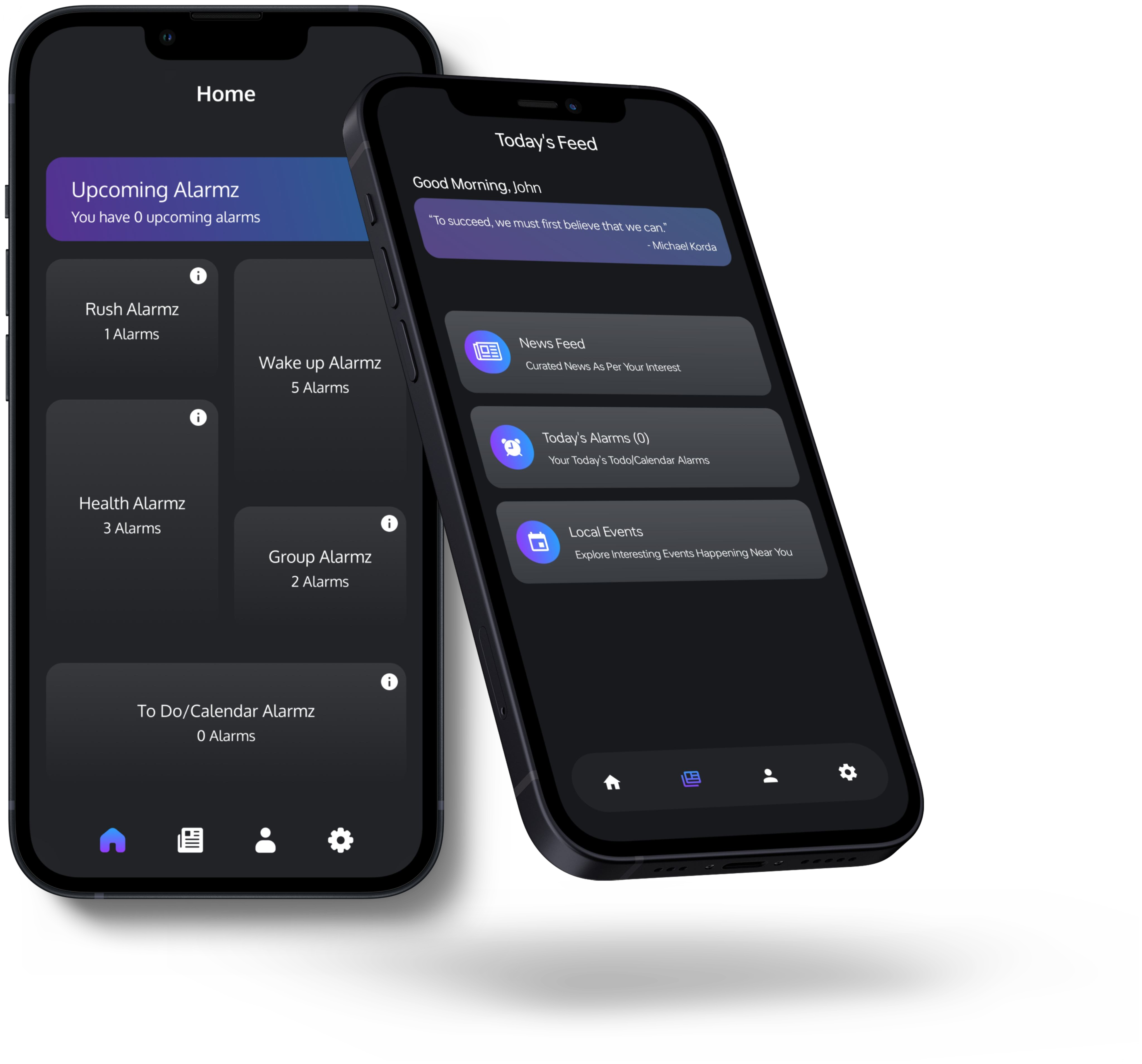Smart Alarmz main screen